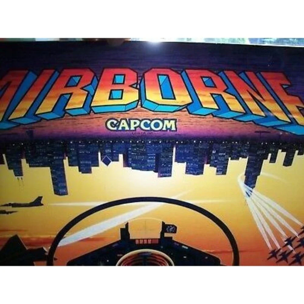 Capcom AIRBORNE Original NOS Pinball Machine Translite Military Aircraft Artwork